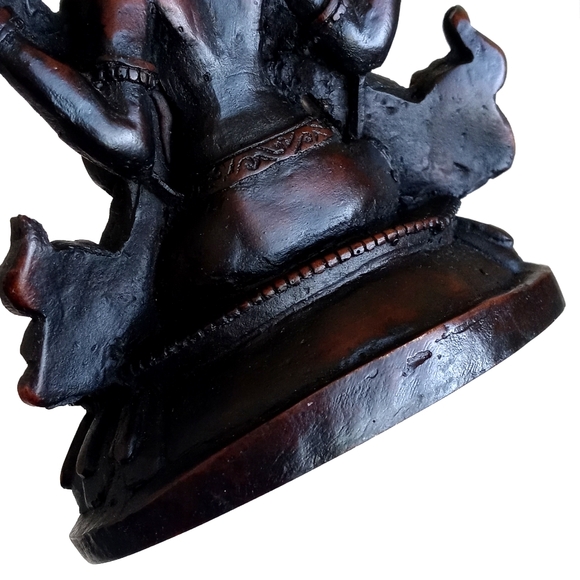 Antique Ganesh in Sitting Position Statue Figurine (Resin) 5 1/2” Tall - Picture 8 of 14